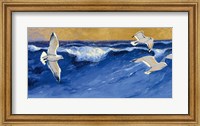 Framed Seagulls with Gold Sky