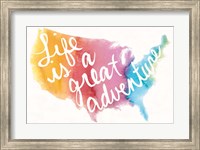 Framed Watercolor USA