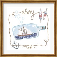 Framed Ship in a Bottle Ahoy