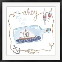 Framed Ship in a Bottle Ahoy