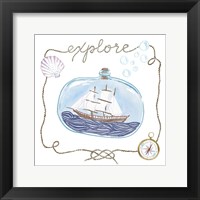 Ship in a Bottle Explore Framed Print