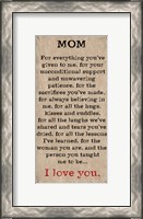 Framed Mom I Love You 4