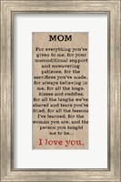 Framed Mom I Love You 4