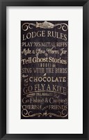 Framed Lodge Rules - Tell Ghost Stories