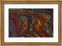 Framed Tiger Iron in Red, Yellow, Blue
