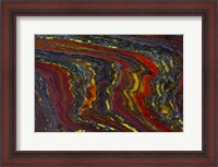 Framed Tiger Iron in Red, Yellow, Blue