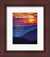 Framed Zephaniah 3:17 The Lord Your God (Sunset)
