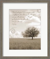 Framed Zephaniah 3:17 The Lord Your God (Grey Landscape)