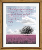 Framed Zephaniah 3:17 The Lord Your God (Colored Landscape)