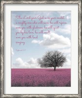 Framed Zephaniah 3:17 The Lord Your God (Colored Landscape)
