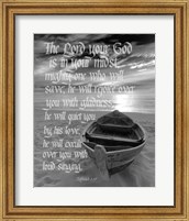 Framed Zephaniah 3:17 The Lord Your God (Beach Black & White)