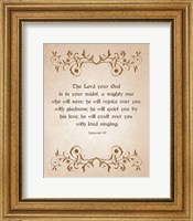 Framed Zephaniah 3:17 The Lord Your God (Brown)