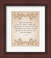 Framed Zephaniah 3:17 The Lord Your God (Brown)