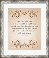 Framed Zephaniah 3:17 The Lord Your God (Brown)