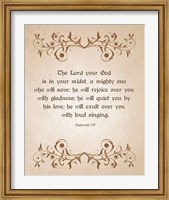 Framed Zephaniah 3:17 The Lord Your God (Brown)