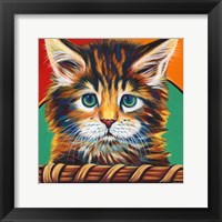 Kitten in Basket I Framed Print