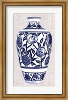 Framed Blue & White Vase IV