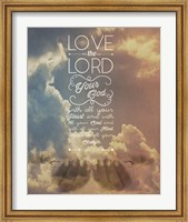 Framed Mark 12:30 Love the Lord Your God (Sky)