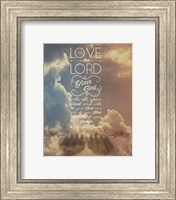 Framed Mark 12:30 Love the Lord Your God (Sky)