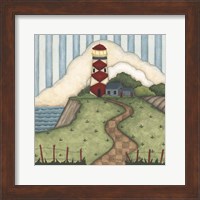Framed Red Diamond Lighthouse