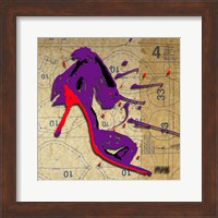 Framed Purple Bow Heel