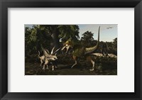 Framed Bistahieversor Attacking a Pair of Pentaceratops