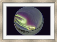 Framed Fish-Eye lens view of the Northern Lights, Manitoba, Canada