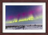Framed Aurora borealis, Manitoba, Canada