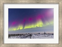 Framed Aurora borealis, Manitoba, Canada