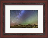 Framed Northern Autumn Stars and Constellations rising over Dinosaur Provincial Park