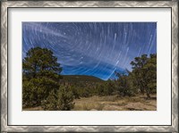 Framed Circumpolar star trails over the Gila National Forest in southern New Mexico