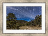 Framed Circumpolar star trails over the Gila National Forest in southern New Mexico