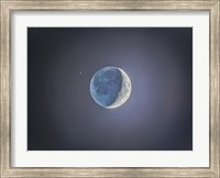Framed Crescent moon with Earthshine