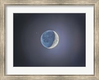 Framed Crescent moon with Earthshine