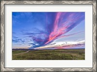 Framed Colorful sunset at the Reesor Ranch on the Alberta-Saskatchewan border