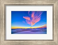 Framed Sunset colors over White Sands National Monument, New Mexico