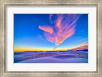 Framed Sunset colors over White Sands National Monument, New Mexico