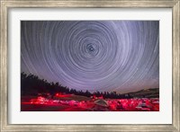 Framed Circumpolar star trails above the Table Mountain Star Party
