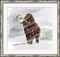 Framed Mammuthus Primigenius walking through a Blizzard