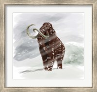 Framed Mammuthus Primigenius walking through a Blizzard