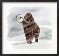 Framed Mammuthus Primigenius walking through a Blizzard