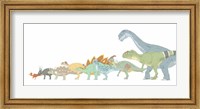 Framed Various Dinosaurs and their Comparative Sizes