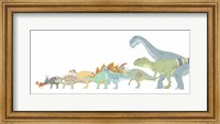 Framed Various Dinosaurs and their Comparative Sizes