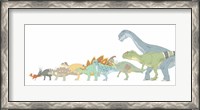 Framed Various Dinosaurs and their Comparative Sizes