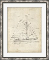 Framed Sailboat Blueprint III