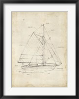Sailboat Blueprint III Framed Print