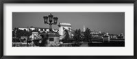 Framed Chain Bridge over Danube River, Budapest, Hungary