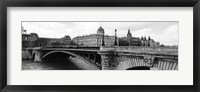 Framed Pont Notre-Dame over Seine River, Palais de Justice, La Conciergerie, Paris, France
