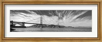 Framed Golden Gate Bridge  over Pacific ocean, San Francisco, California