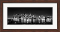 Framed Illuminated  Manhattan Skyline, New York City